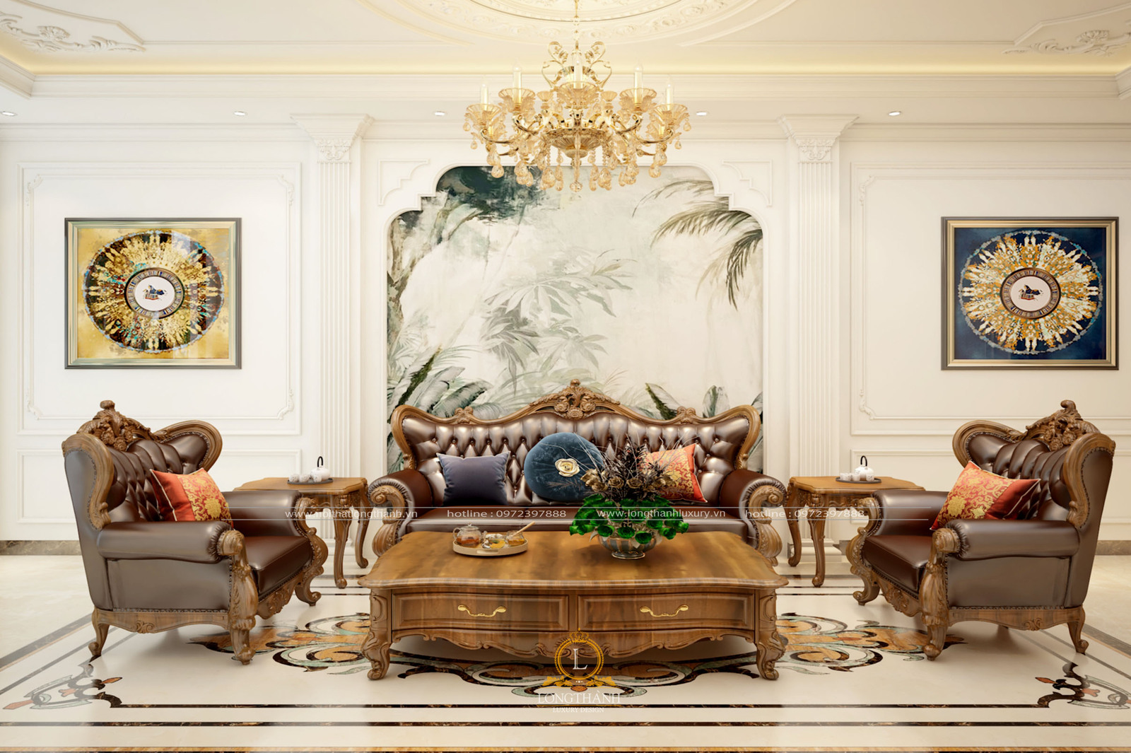 5+ Mẫu thiết kế nội thất phòng khách tân cổ điển tuyệt đẹp