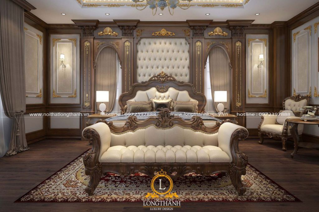 Thiết kế nội thất phòng ngủ theo phong cách tân cổ điển đẹp tinh tế