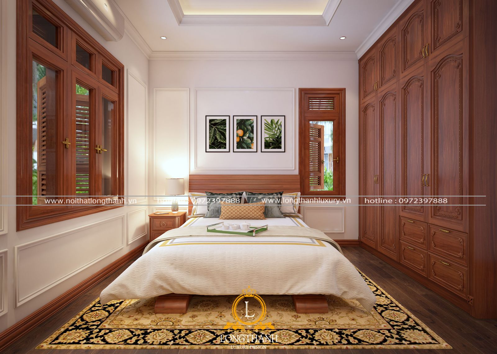 Thiết kế phòng ngủ hiện đại sử dụng chất liệu gỗ tự nhiên