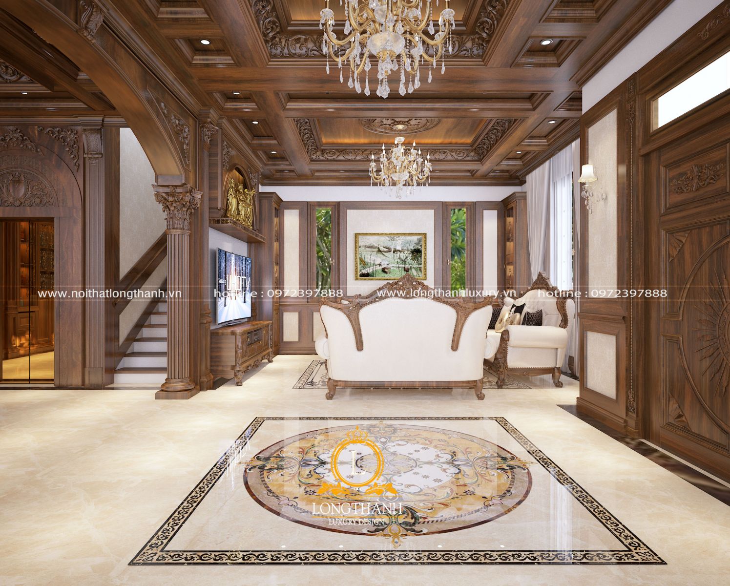 Thiết kế phòng khách biệt thự đẹp LT16