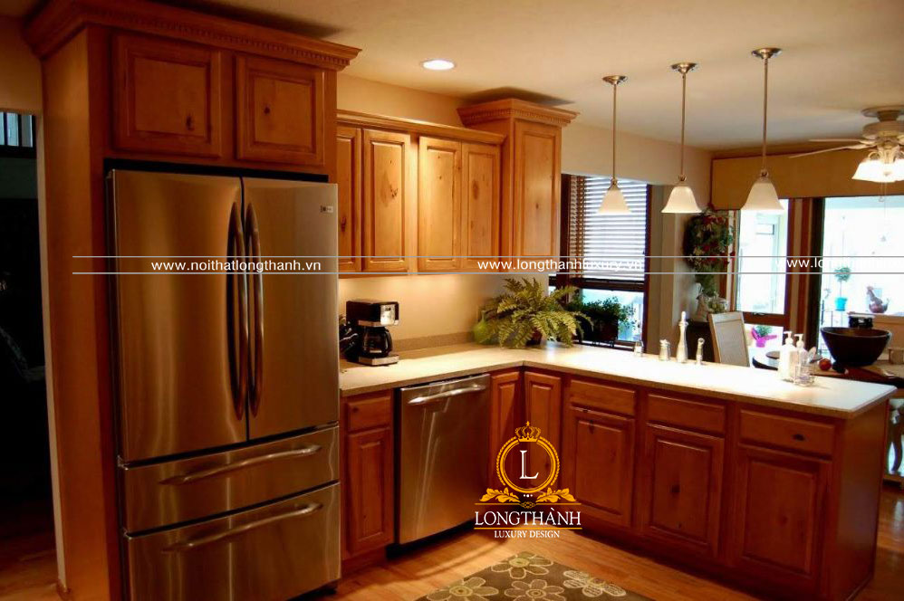 Bộ tủ bếp đẹp từ gỗ Cẩm chắc chắn được đánh giá rất cao trong nội thất nhà bếp