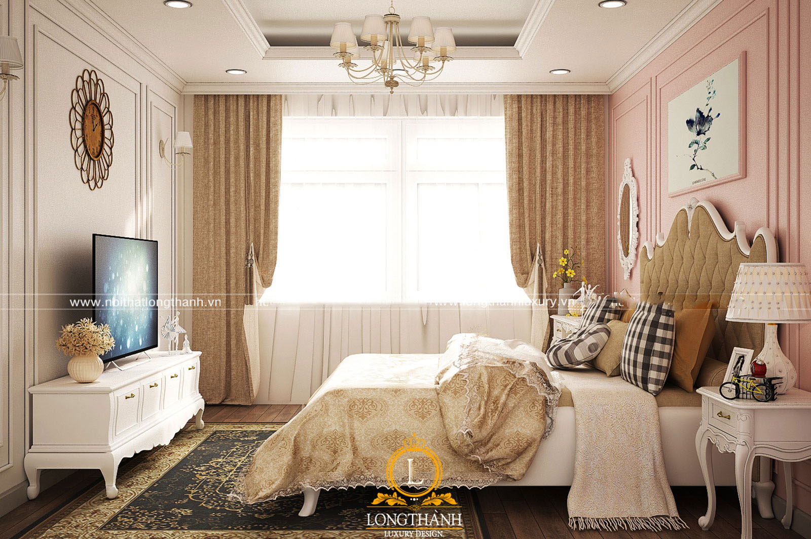 Thiết kế phòng ngủ cao cấp hiện đại với vẻ đẹp lung linh mềm mại