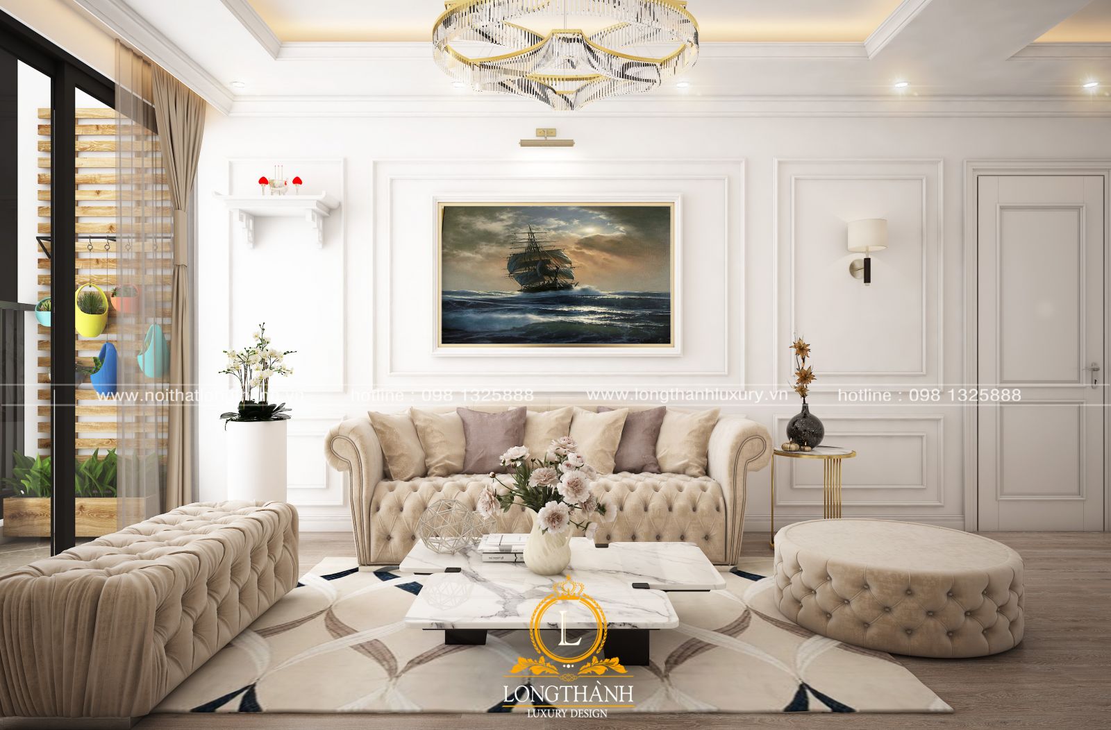 Nội thất phòng khách hiện đại dành cho căn hộ chung cư