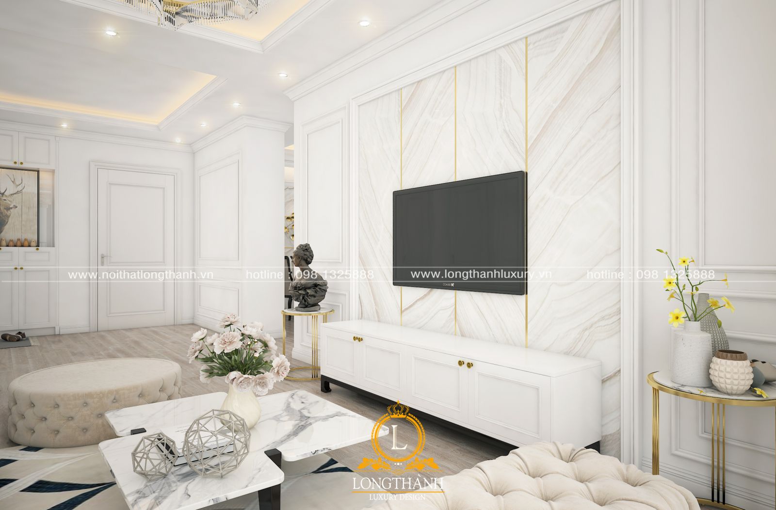 Nội thất phòng khách hiện đại dành cho căn hộ chung cư