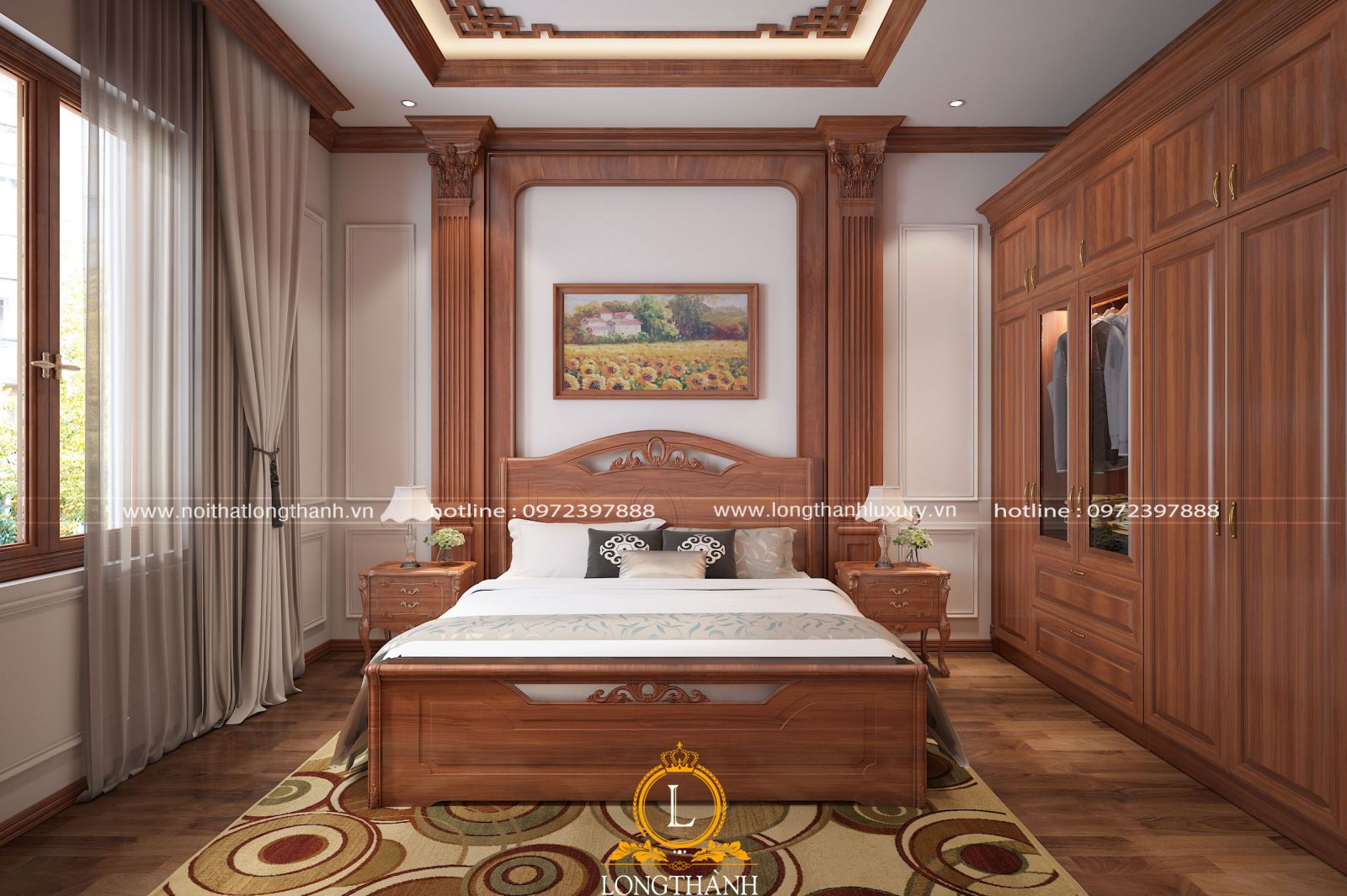 Phòng ngủ hiện đại cao cấp từ gỗ tự nhiên 