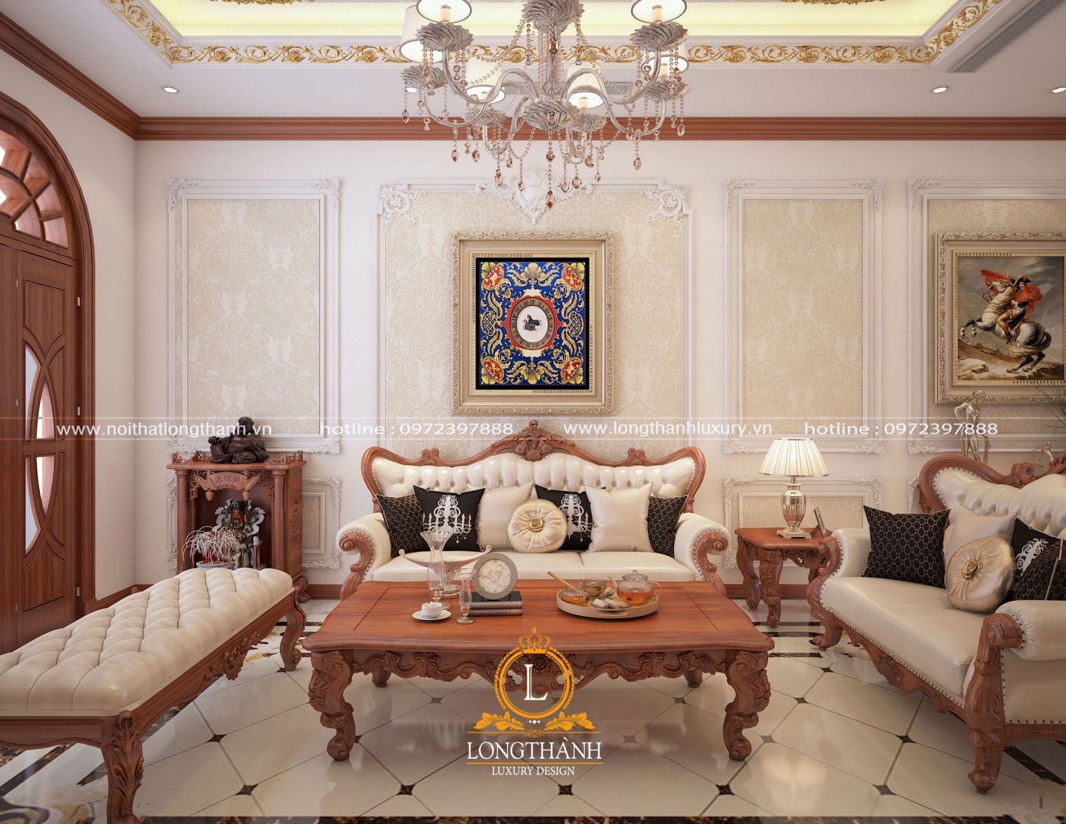 Bộ sofa với kích thước nhỏ nhắn phù hợp và cân đối với diện tích căn phòng khách gia đình