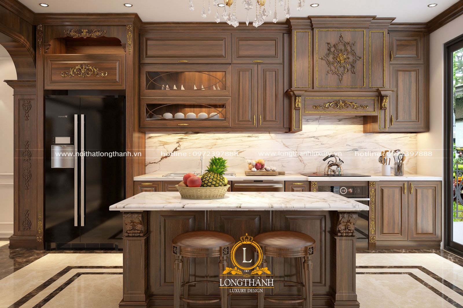 Chiếc tủ bếp đẹp có kích thước phù hợp với không gian và thuận tiện cho người dùng