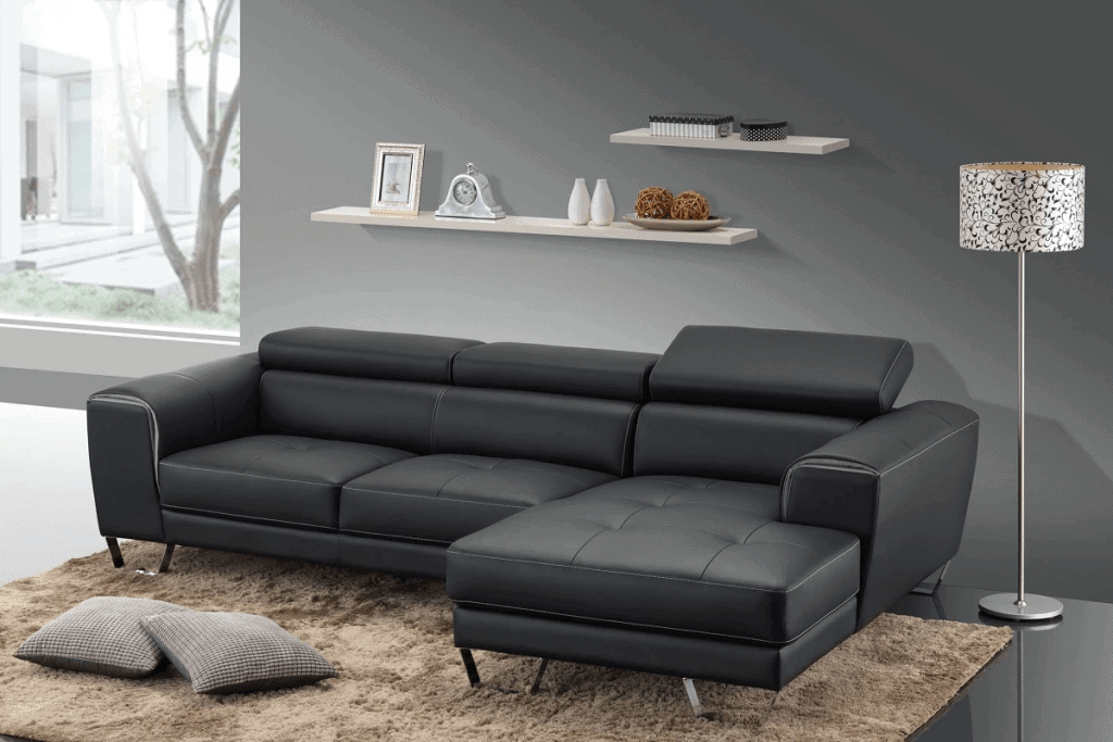 Bộ sofa phòng khách được làm từ chất liệu da micofiber