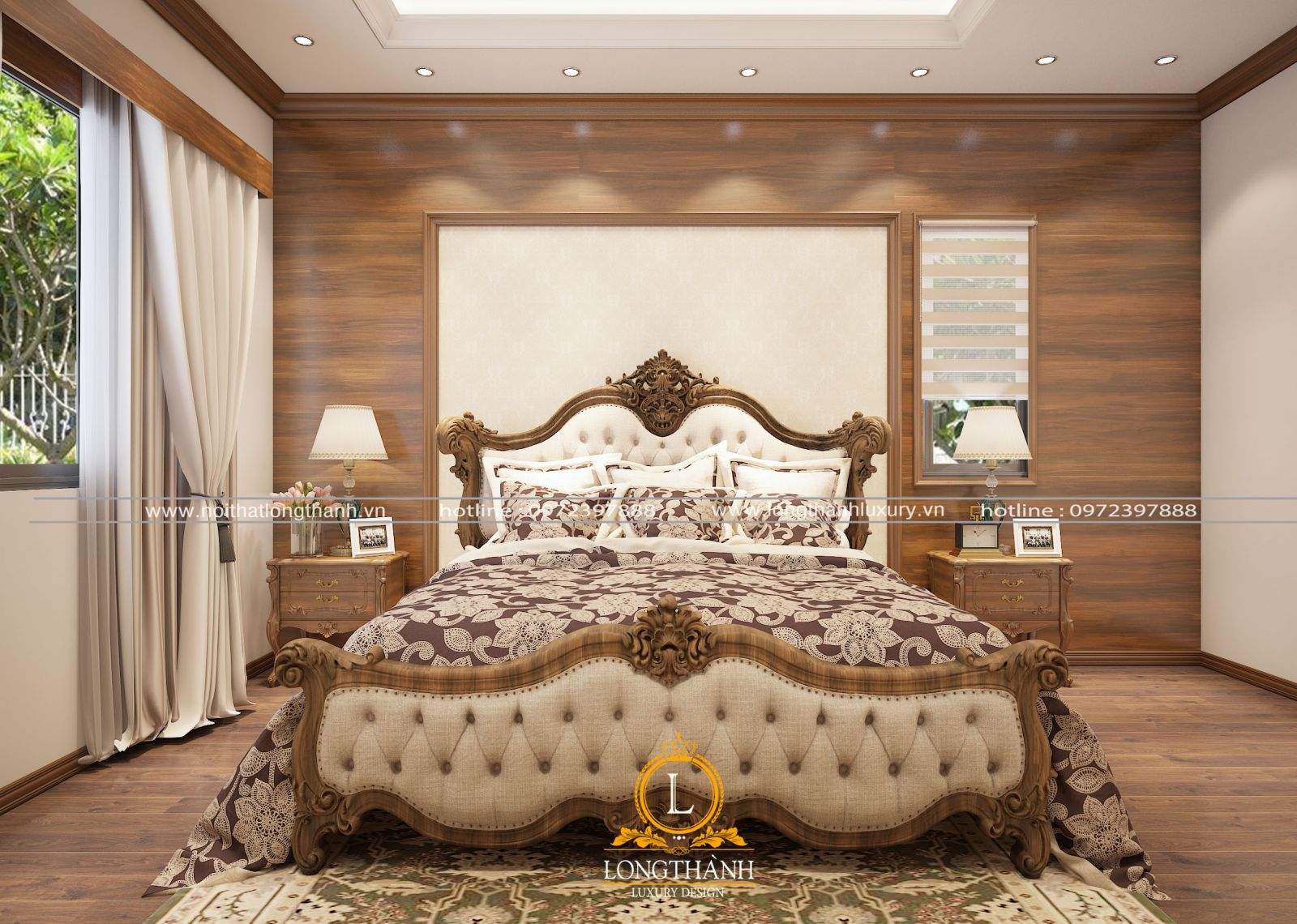 Giường ngủ gỗ tự nhiên cao cấp