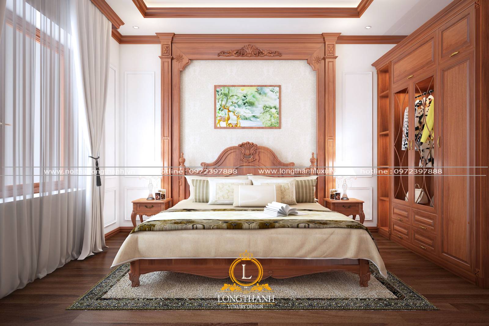 Mẫu phòng ngủ tân cổ điển đẹp đầy đủ tiện nghi sang trọng hiện đại