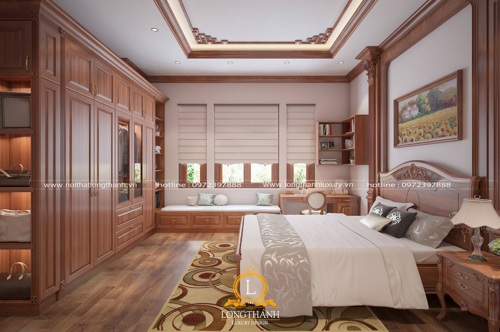 Thiết kế phòng ngủ master phong cách tân cổ điển được nhiều người yêu thích