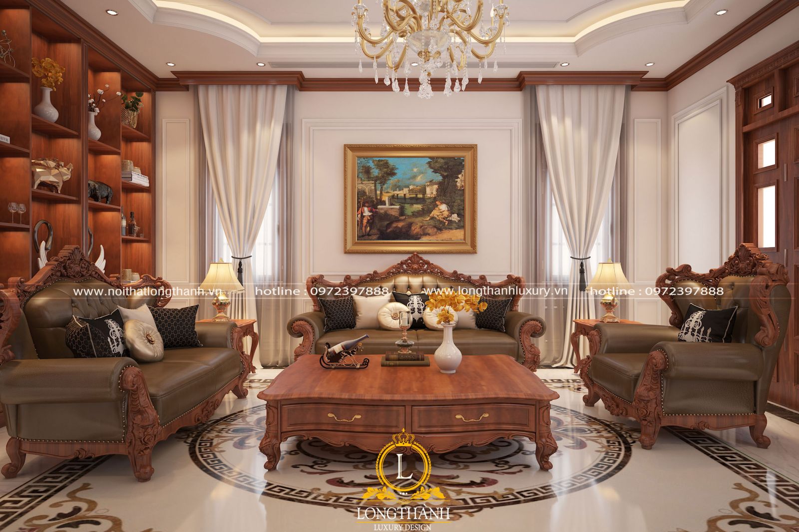 Phòng khách cổ điển Việt Nam với nét đẹp hoài cổ