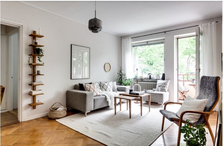 Thiết kế nội thất phòng khách theo phong cách Scandinavian độc đáo