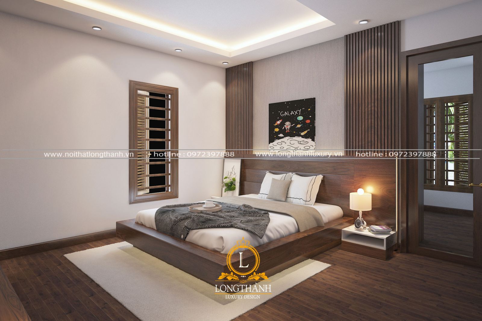 Lựa chọn sàn nhà trong phòng ngủ Master bằng gỗ hoặc lót thảm sẽ rất tốt cho sức khỏe