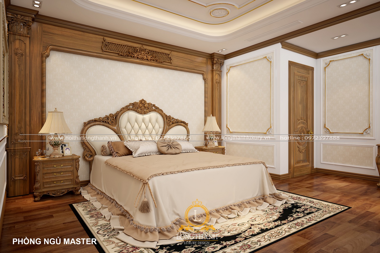 phòng ngủ master tiêu chuẩn tân cổ điển