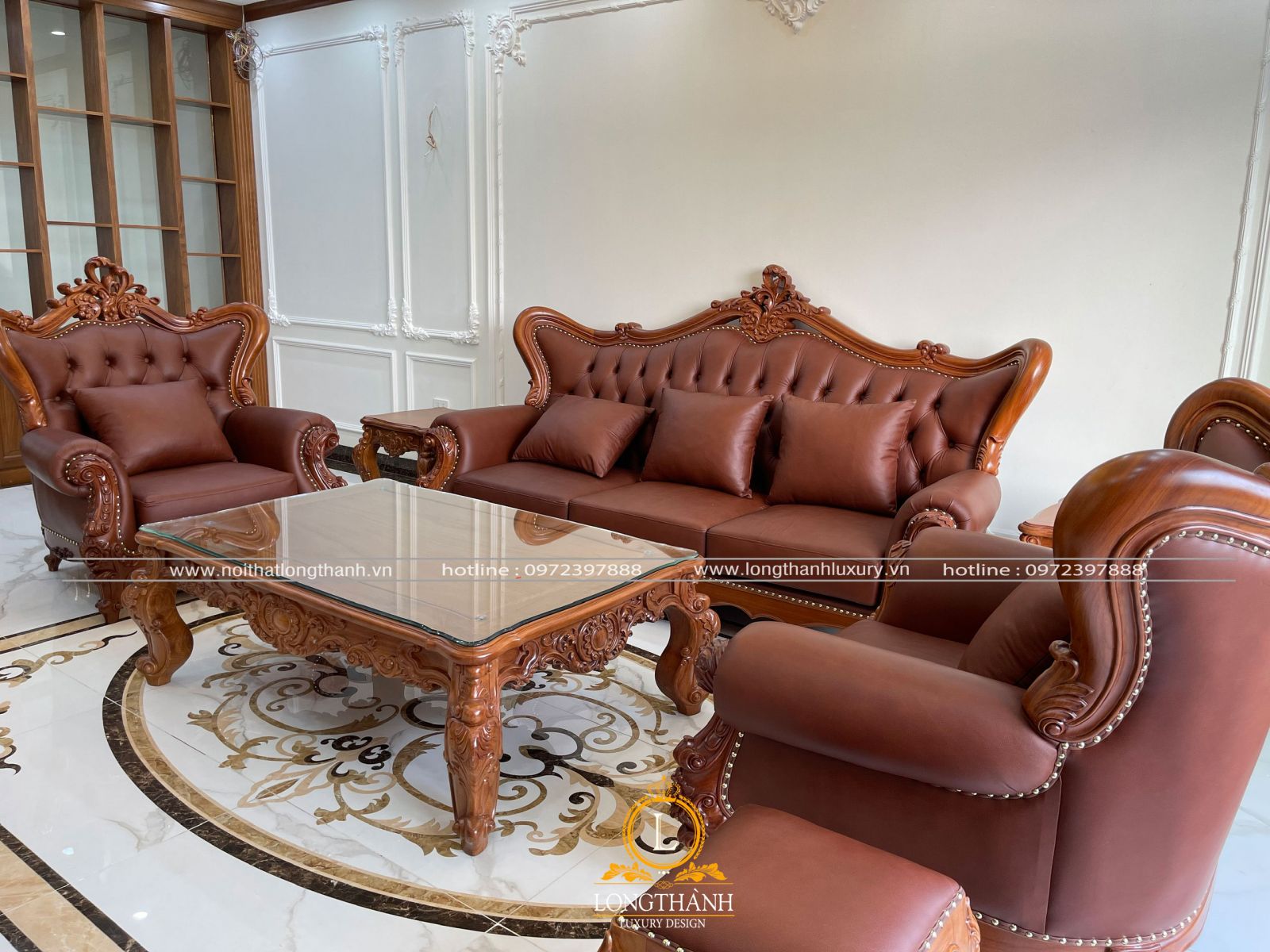 Thi công nội thất bàn ghế sofa tân cổ điển biệt thự Hồ Chí Minh