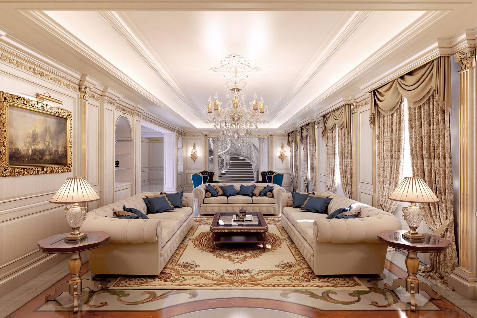 Lụa chọn thảm trải sàn cần phù hợp với màu sắc và không gian phòng khách