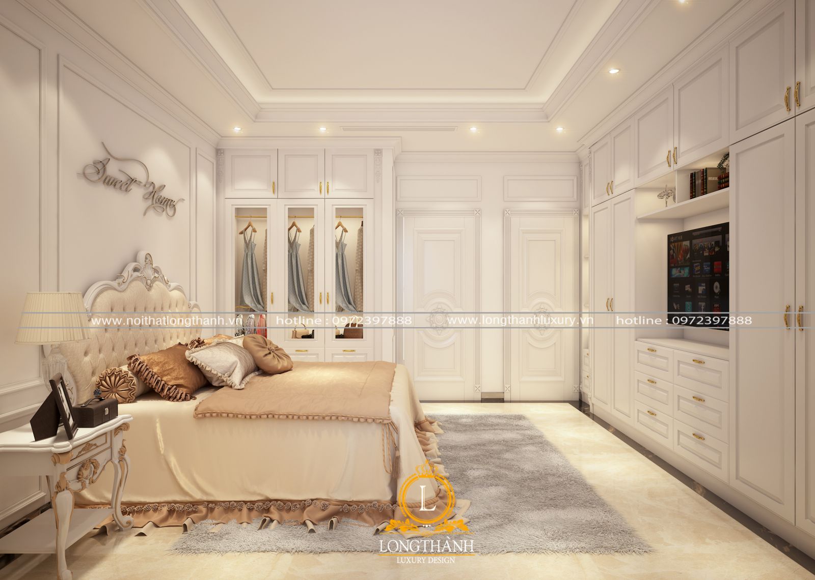 thiết kế nội thất phòng ngủ master 12m2