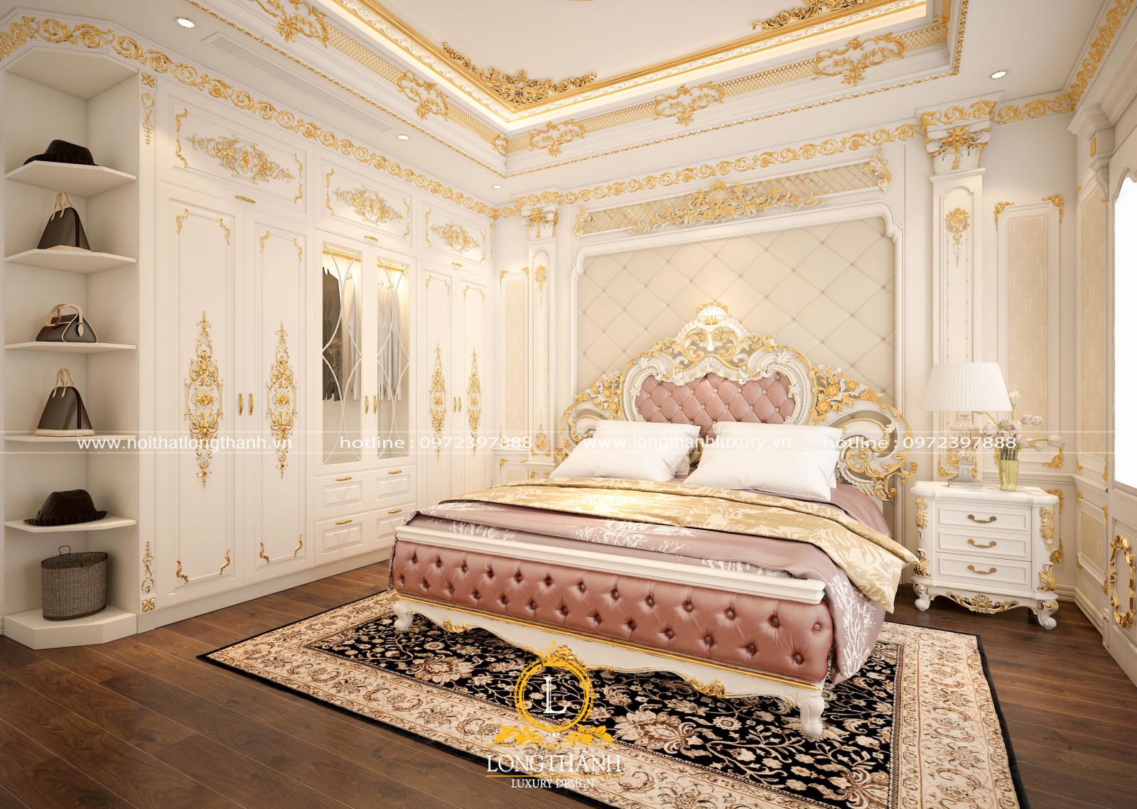 thiết kế phòng ngủ master tân cổ điển